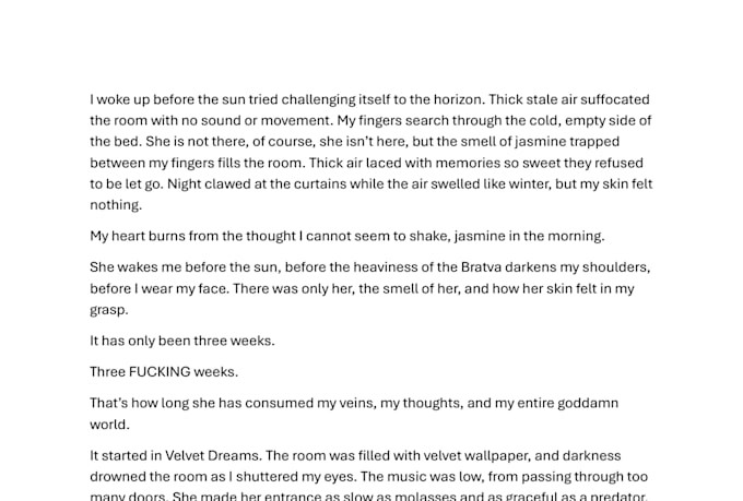 ghostwrite a gritty mafia or dark romance story